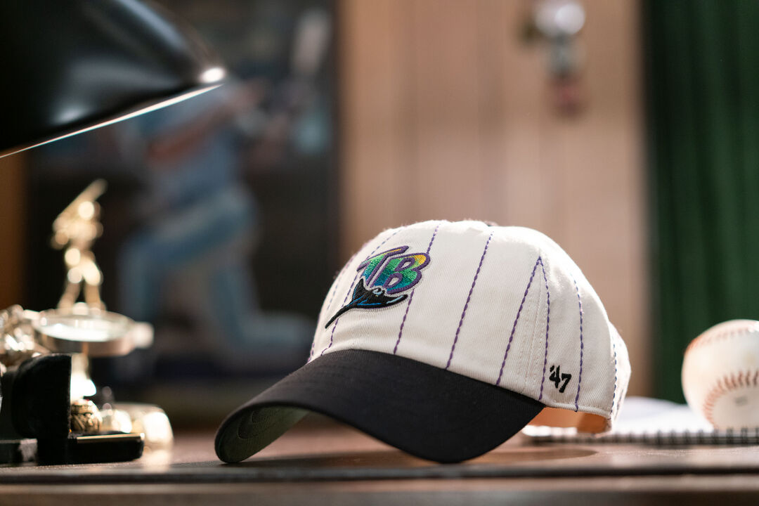 Seattle Mariners Rawlings '47 Brand Pinstripe Clean Up Hat - Image 6
