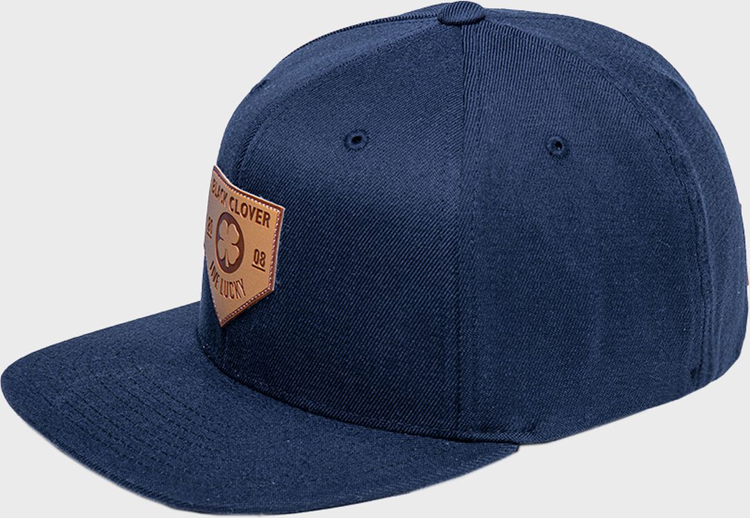 Rawlings Black Clover Leather Patch Flat Bill Hat - Image 3