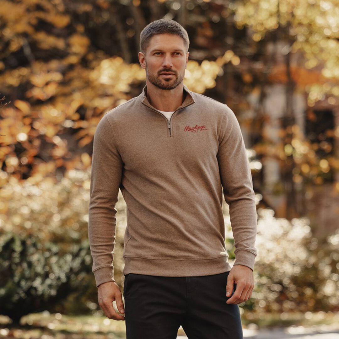 Rawlings x The Normal Brand Puremeso Weekend Quarter Zip Khaki - Image 5