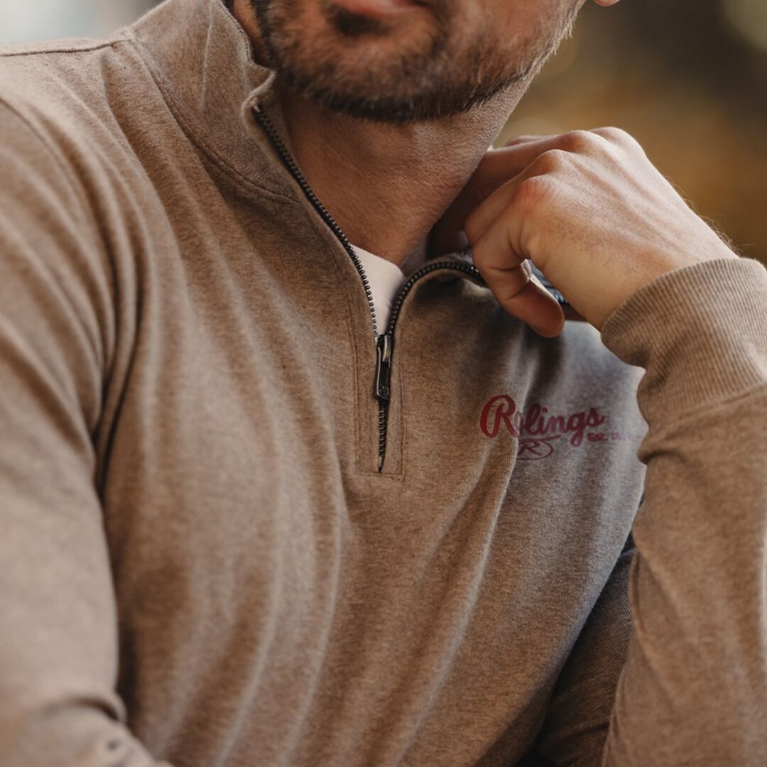Rawlings x The Normal Brand Puremeso Weekend Quarter Zip Khaki - Image 9