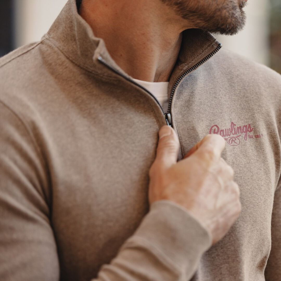 Rawlings x The Normal Brand Puremeso Weekend Quarter Zip Khaki - Image 12