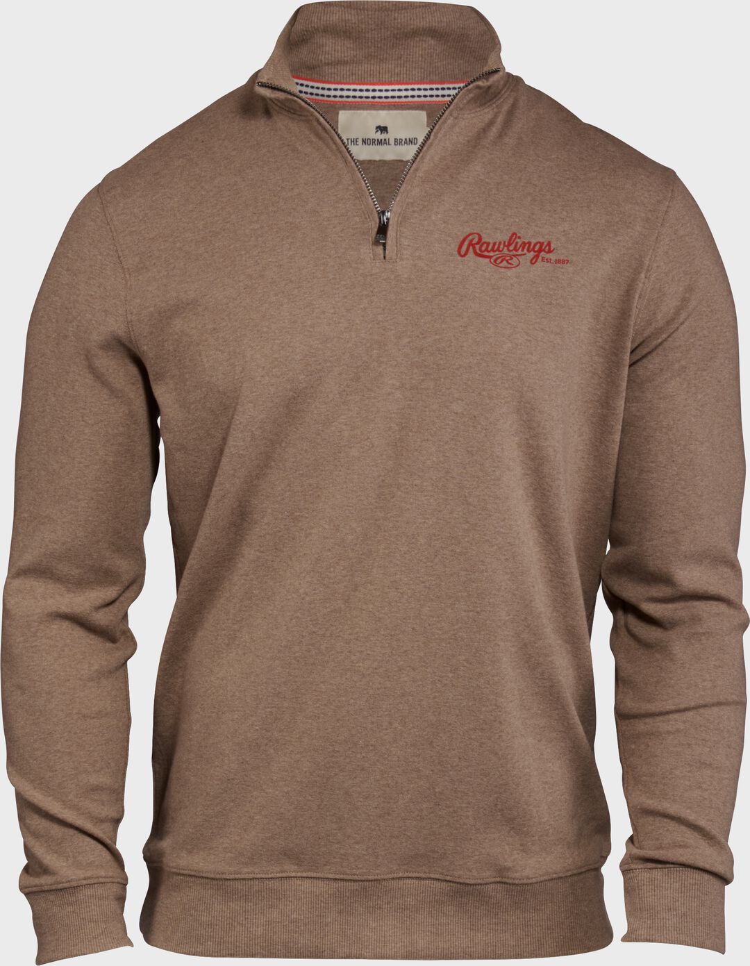 Rawlings x The Normal Brand Puremeso Weekend Quarter Zip Khaki - Image 3