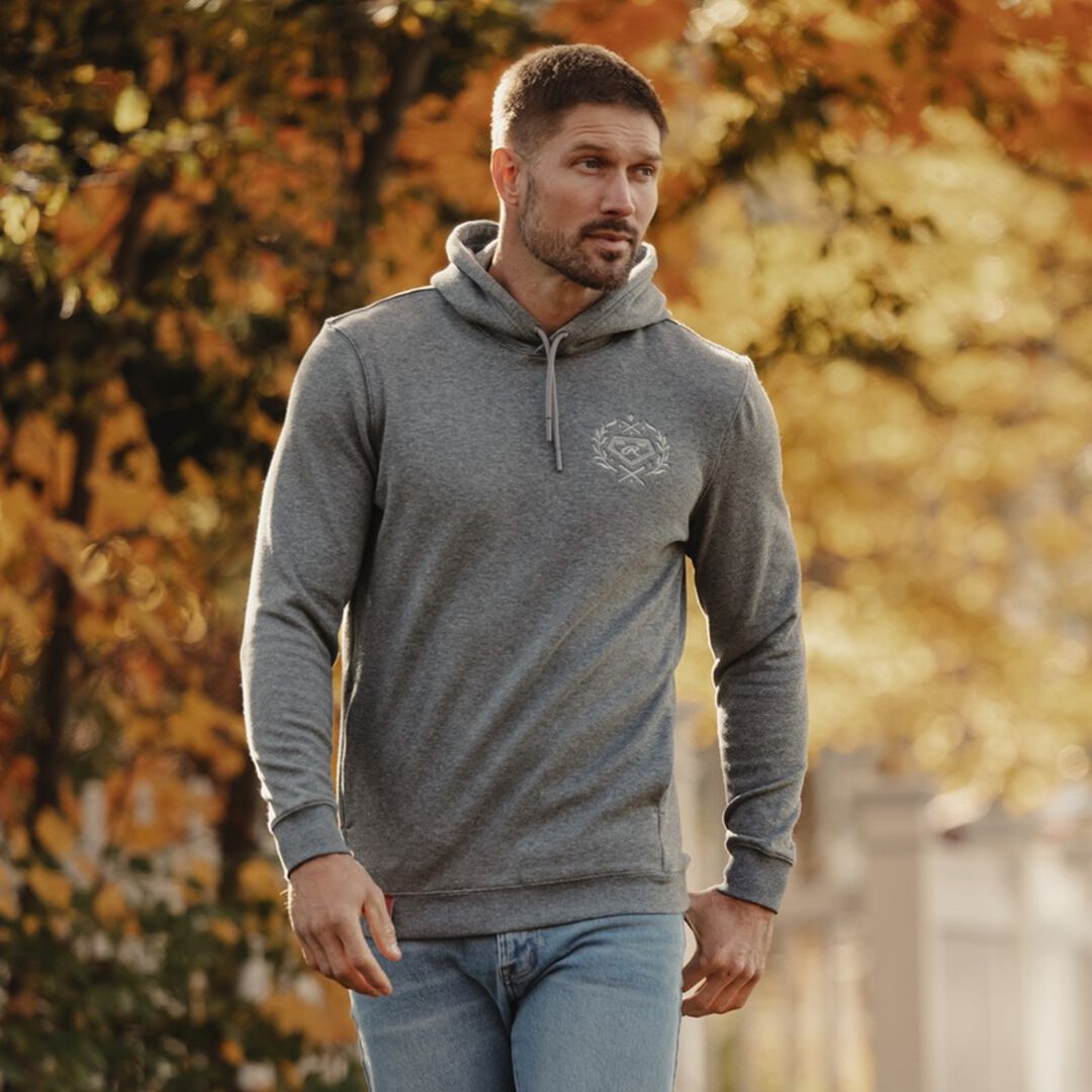Rawlings x The Normal Brand Puremeso Fleece Hoodie Athletic Grey - Image 2