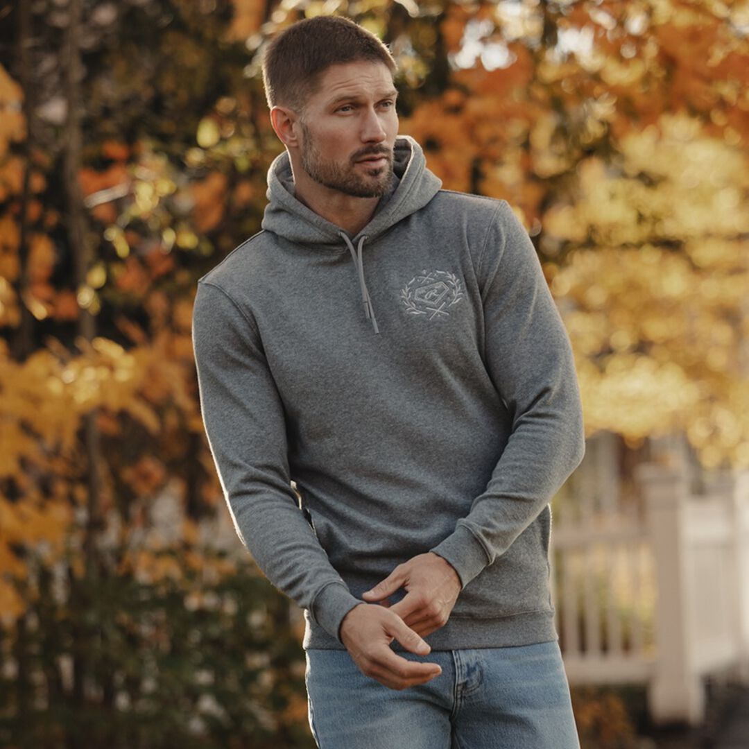 Rawlings x The Normal Brand Puremeso Fleece Hoodie Athletic Grey - Image 3