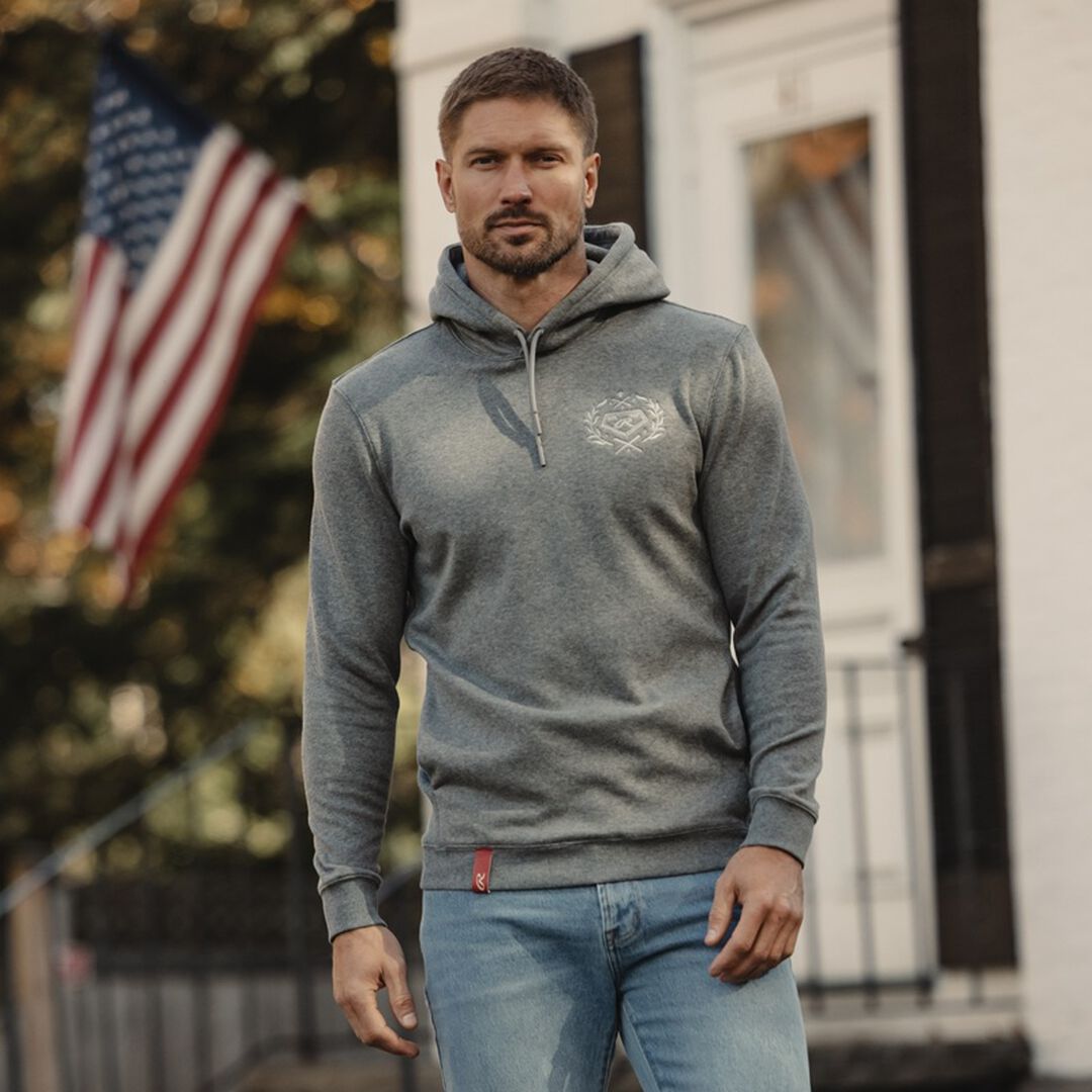Rawlings x The Normal Brand Puremeso Fleece Hoodie Athletic Grey - Image 8