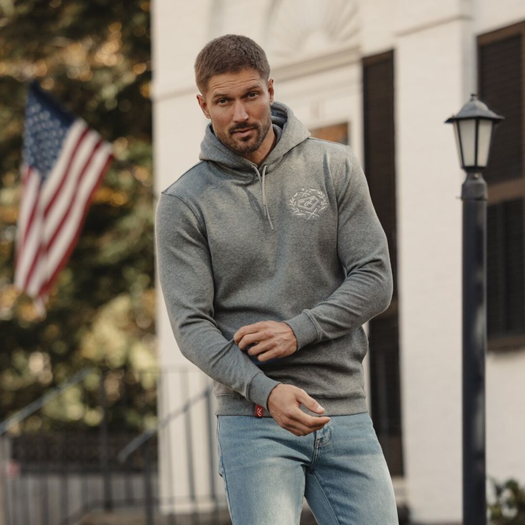 Rawlings x The Normal Brand Puremeso Fleece Hoodie Athletic Grey - Image 10