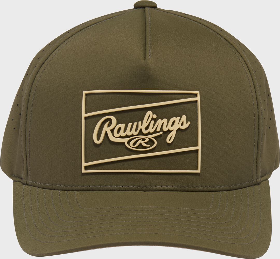 Rawlings Dark Green Laser Performance Patch Snapback Hat - Image 3