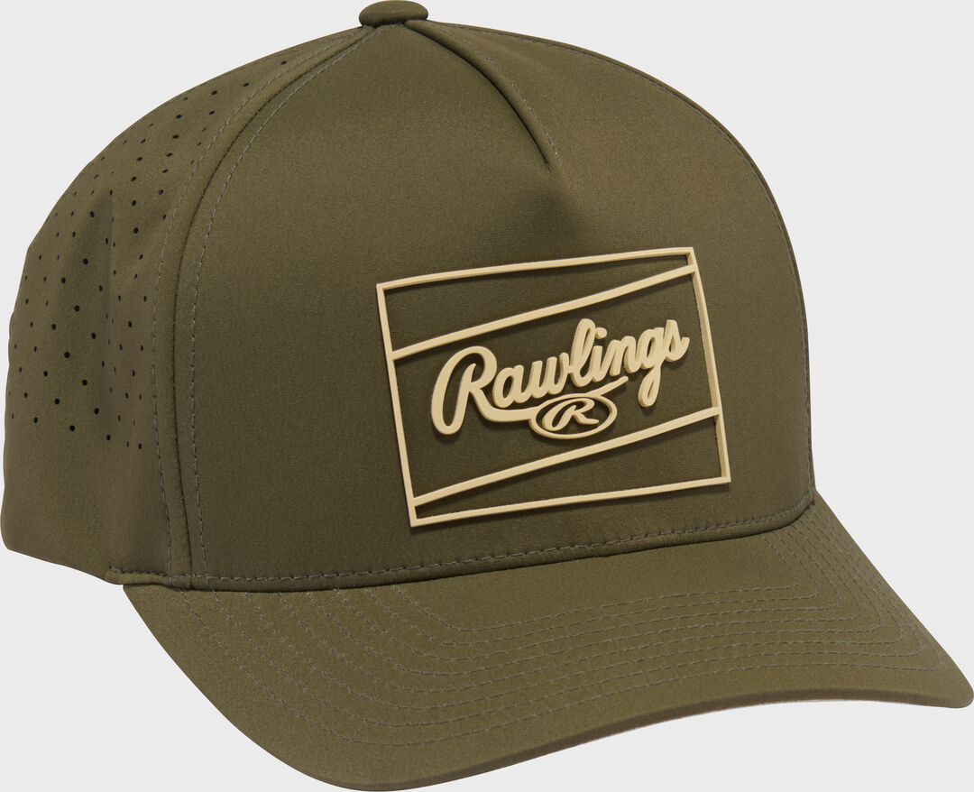 Rawlings Dark Green Laser Performance Patch Snapback Hat - Image 2