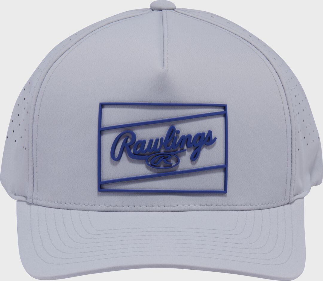 Rawlings Gray Laser Performance Patch Snapback Hat - Image 3
