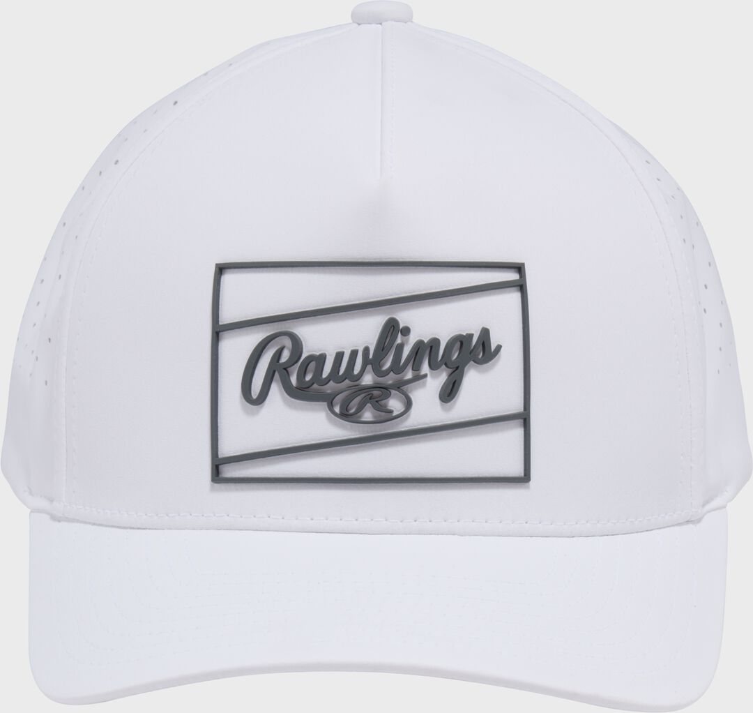 Rawlings White Laser Performance Patch Snapback Hat - Image 3