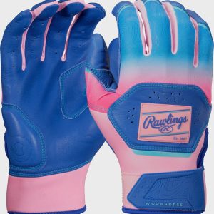 Rawlings Workhorse Royal/Pink Adult Fun Burst Batting Gloves